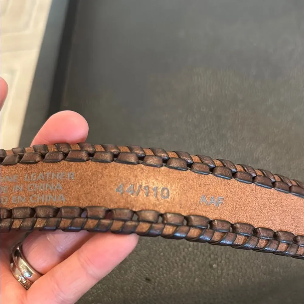 Columbia Men's Brown Leather Braided Belt size 44